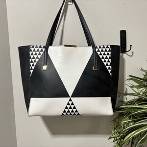 Ted Baker Tiffany Black and White Geometric Tote Bag